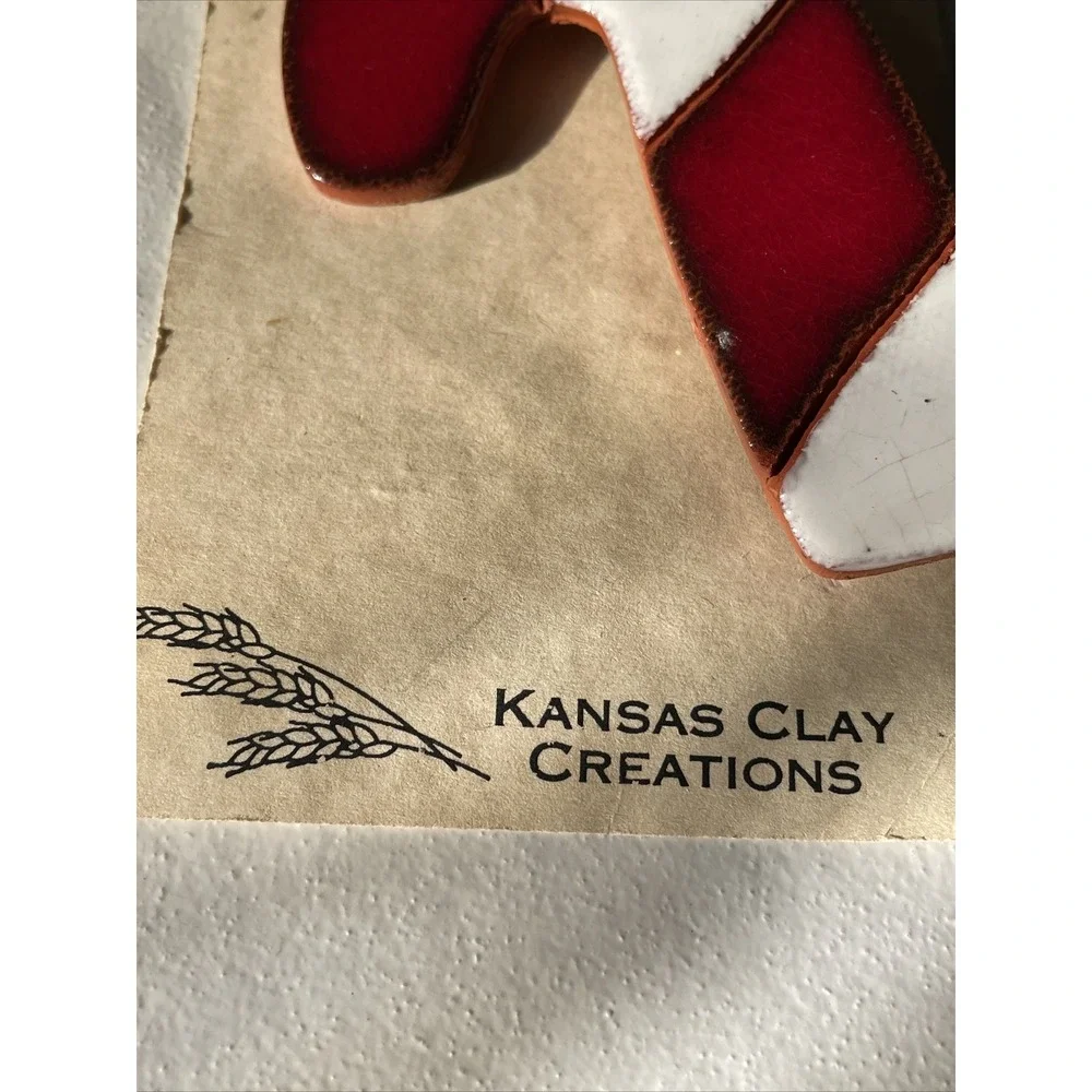 Kansas Clay‎ Creations Candy Cane Brooch Pin Christmas Candy Large NWT Vintage